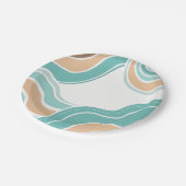 抽象芸術カラフルブルーオレンジ ペーパープレート (アングル)