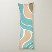 抽象芸術カラフルブルーオレンジ ボディピロー (裏面 (縦))