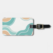 抽象芸術カラフルブルーオレンジ ラゲッジタグ (正面横)