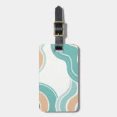 抽象芸術カラフルブルーオレンジ ラゲッジタグ (正面縦)