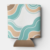 抽象芸術カラフルブルーオレンジ 缶クーラー (裏面)