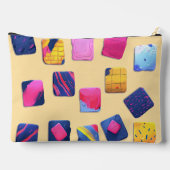 抽象芸術カラフルブロックパターン アクセサリーポーチ (裏面)
