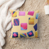 抽象芸術カラフルブロックパターン クッション (ブランケット)