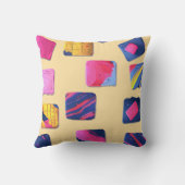 抽象芸術カラフルブロックパターン クッション (裏面)