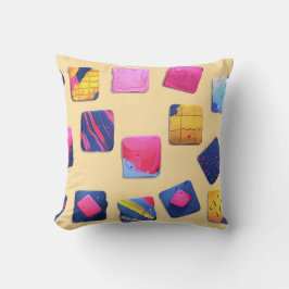 抽象芸術カラフルブロックパターン クッション