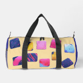 抽象芸術カラフルブロックパターン ダッフルバッグ (裏面)