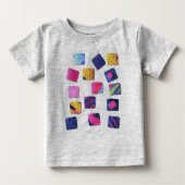 抽象芸術カラフルブロックパターン ベビーTシャツ (正面)