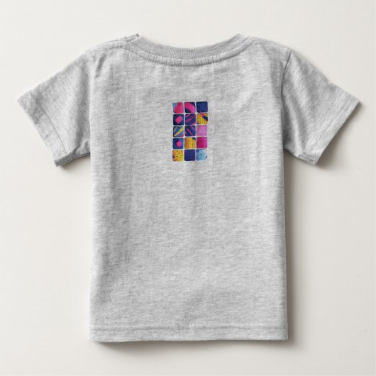 抽象芸術カラフルブロックパターン ベビーTシャツ (裏面)