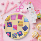 抽象芸術カラフルブロックパターン ペーパープレート (パーティー)