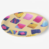 抽象芸術カラフルブロックパターン ペーパープレート (アングル)