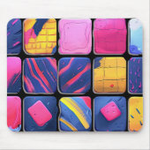 抽象芸術カラフルブロックパターン マウスパッド (正面)