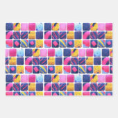 抽象芸術カラフルブロックパターン ラッピングペーパーシート (正面3)