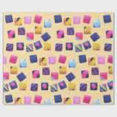 抽象芸術カラフルブロックパターン ラッピングペーパー (フラット)