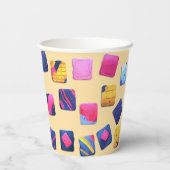 抽象芸術カラフルブロックパターン 紙コップ (裏面)