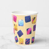 抽象芸術カラフルブロックパターン 紙コップ (右)