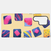 抽象芸術カラフルブロックパターン SAMSUNG GALAXYケース (裏面横)