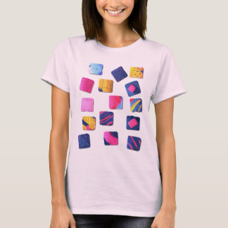 抽象芸術カラフルブロックパターン Tシャツ