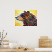 抽象芸術カラフルベアアート ポスター (キッチン)