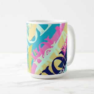 抽象芸術カラフルホラ コーヒーマグカップ