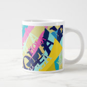 抽象芸術カラフルホラ ジャンボコーヒーマグカップ (右)