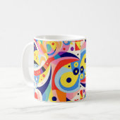 抽象芸術カラフルマグ コーヒーマグカップ (正面左)