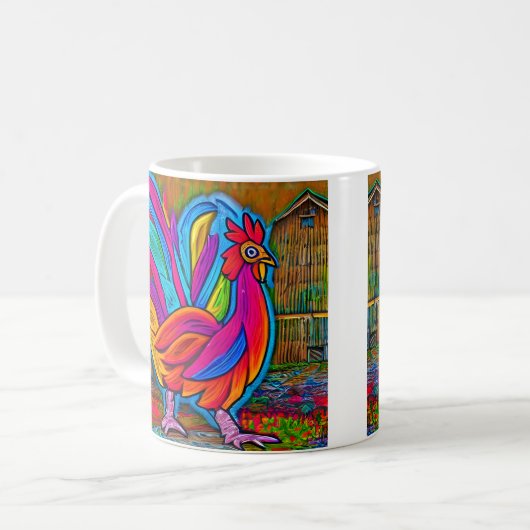 抽象芸術カラフルマンガランロースター コーヒーマグカップ (正面左)