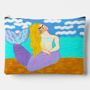 抽象芸術カラフルマーメイド絵画ズ アクセサリーポーチ