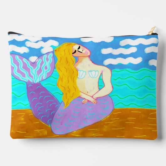 抽象芸術カラフルマーメイド絵画ズ アクセサリーポーチ (裏面)