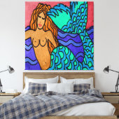 抽象芸術カラフルマーメイド絵画ズ キャンバスプリント (インサイチュ (寝室))