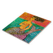 抽象芸術カラフルマーメイド絵画ズ タイル (側面)