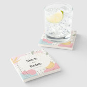 抽象芸術カラフルメンフィス結婚ズ ストーンコースター (横)