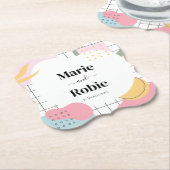 抽象芸術カラフルメンフィス結婚ズ ペーパーコースター (アングル)