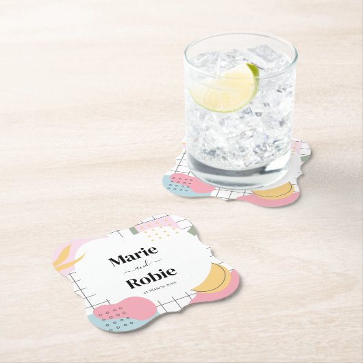 抽象芸術カラフルメンフィス結婚ズ ペーパーコースター (インサイチュ)