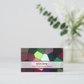 抽象芸術カラフルモザイクタイル 名刺 (スタンド正面)