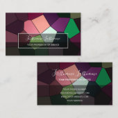 抽象芸術カラフルモザイクタイル 名刺 (正面/裏面)