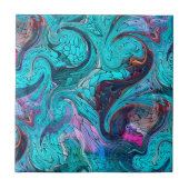 抽象芸術カラフルモザイク人魚またはドラゴンはかりで測 タイル (正面)