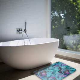 抽象芸術カラフルモザイク人魚またはドラゴンはかりで測 バスマット