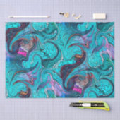 抽象芸術カラフルモザイク人魚またはドラゴンはかりで測 薄葉紙 (クラフト)