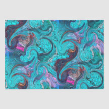 抽象芸術カラフルモザイク人魚またはドラゴンはかりで測