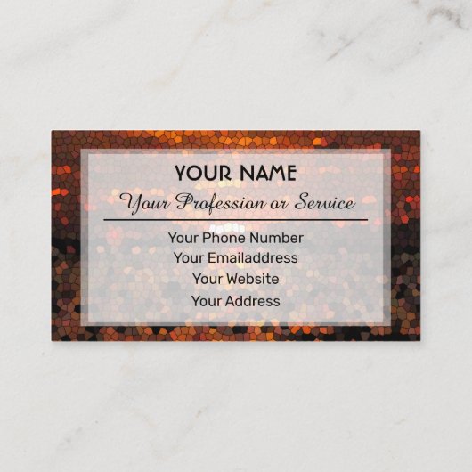 抽象芸術カラフルモザイク夕焼けタイルパターンbusi 名刺 (裏面)