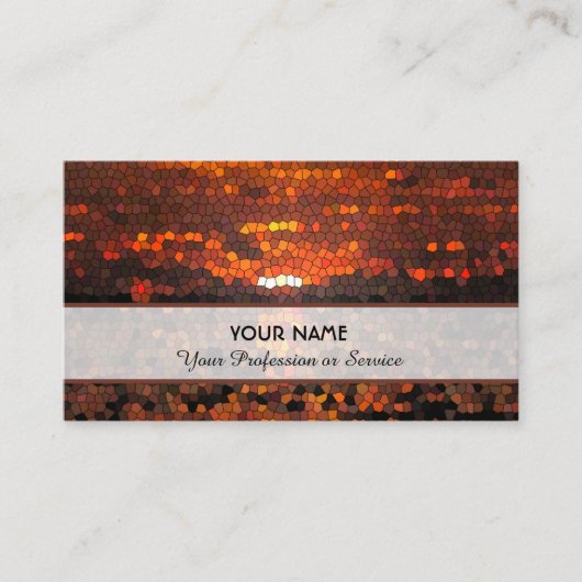 抽象芸術カラフルモザイク夕焼けタイルパターンbusi 名刺 (正面)