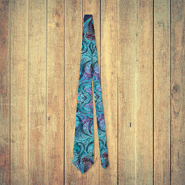 抽象芸術カラフルモザイク・ドラゴンまたはマーメイドはかりで測 ネクタイ