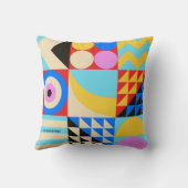 抽象芸術カラフルモダンジオメトリックファミリ名 クッション (裏面)