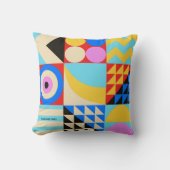 抽象芸術カラフルモダンジオメトリックファミリ名 クッション (正面)