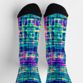 抽象芸術カラフルモダン絞り染めパターン ソックス (上部)