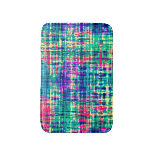 抽象芸術カラフルモダン絞り染めパターン バスマット (正面縦)