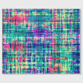 抽象芸術カラフルモダン絞り染めパターン ラッピングペーパー (フラット)