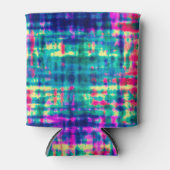 抽象芸術カラフルモダン絞り染めパターン 缶クーラー (正面)