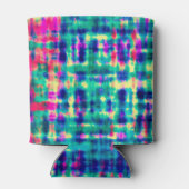 抽象芸術カラフルモダン絞り染めパターン 缶クーラー (裏面)