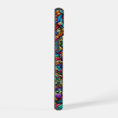 抽象芸術カラフルモンスター iPhone 15ケース (右側面)